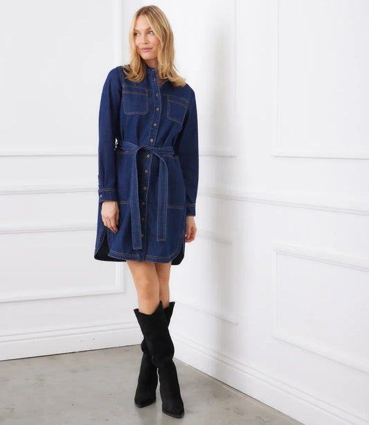 Karen Kane Belted Denim Shirtdress