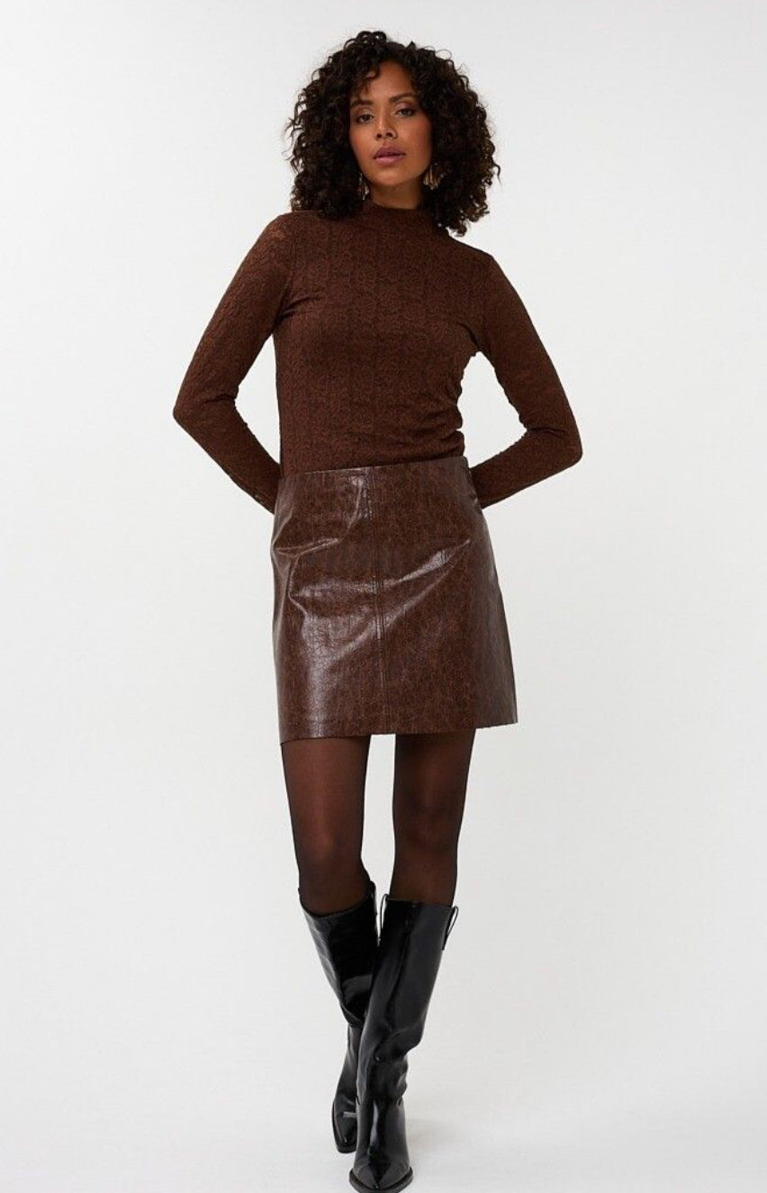 Esqualo Lacquer Mini Skirt