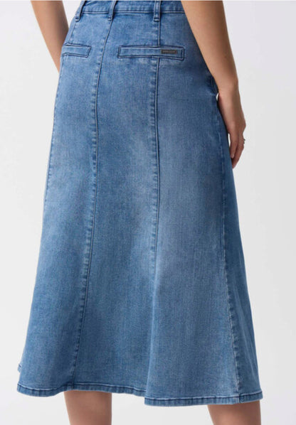 Joseph Ribkoff High-Waist Denim Trumpet Skirt