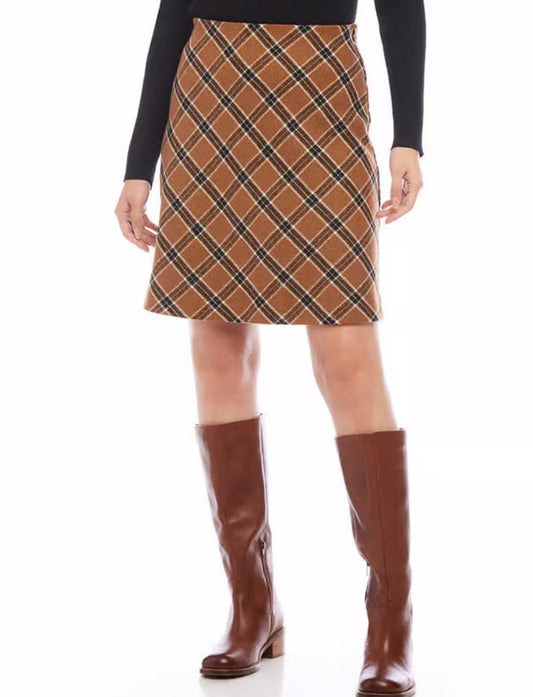 Karen Kane Bias Cut Plaid Skirt